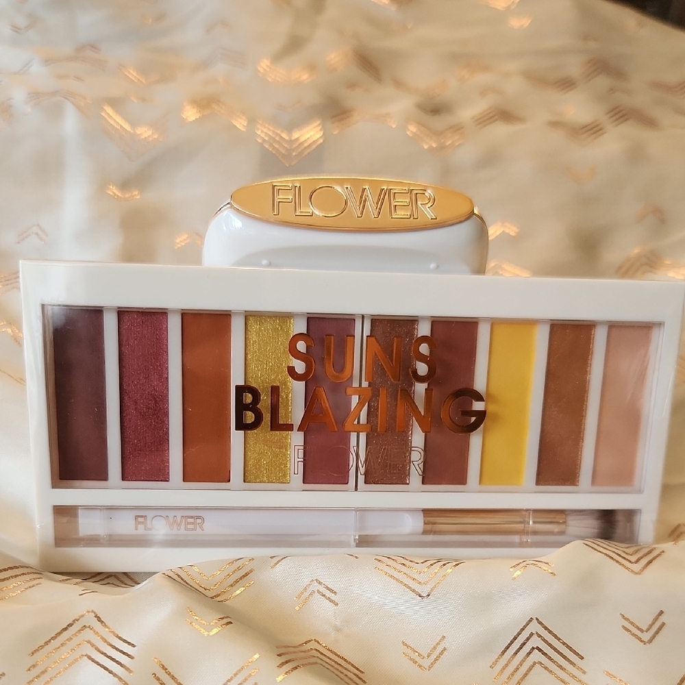 Flower Beauty Bundle Suns Blazing Eyeshadow Palette And Petal Play Blush Palette